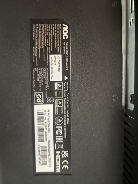 Monitor AOC 240hz curbat