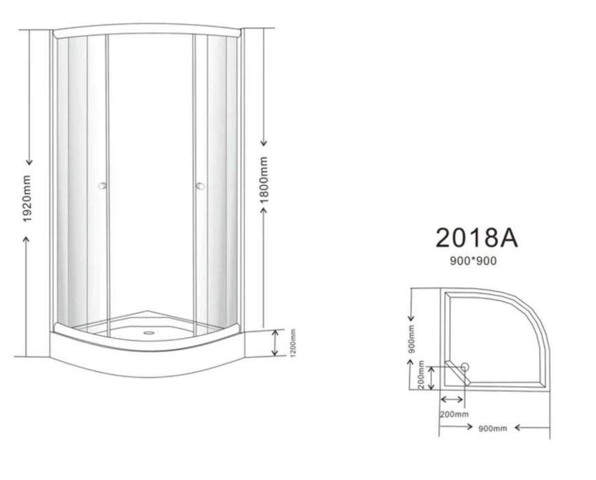 Cabina de dus semirotunda