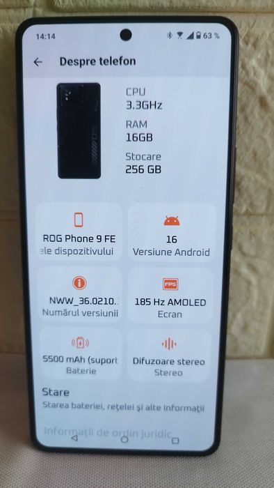 Telefon Asus Rog Phone 9 Fun Edition, Dual Sim, 16RAM, 256GB, 5G