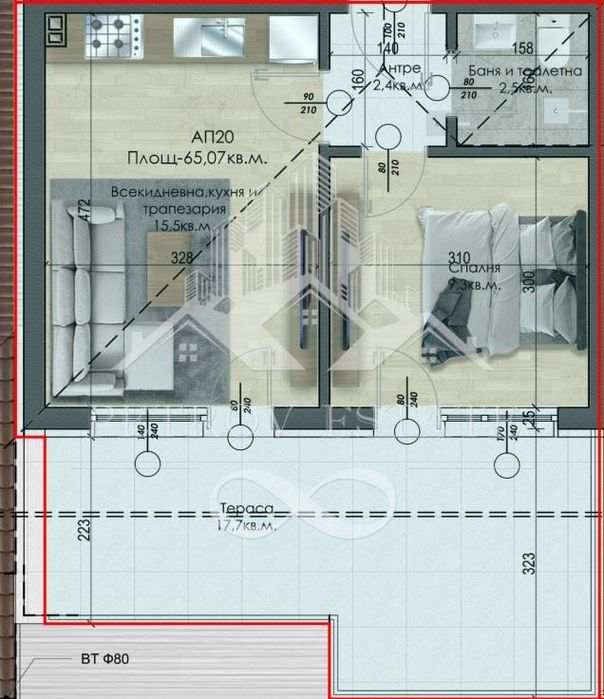 Продава се Двустаен апартамент в Велинград - 65 кв.м за 659 €/кв.м - Снимка #4