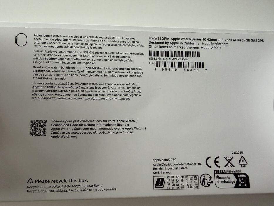 Apple Watch Series 10 42mm Jet Black GPS