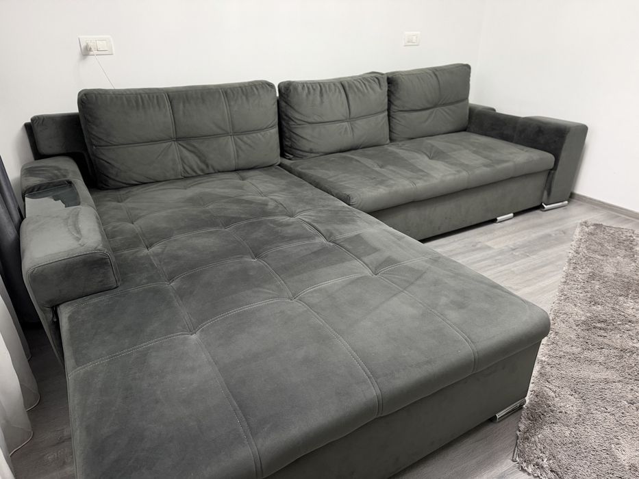 Colțar extensibil gri – elegant și spațios