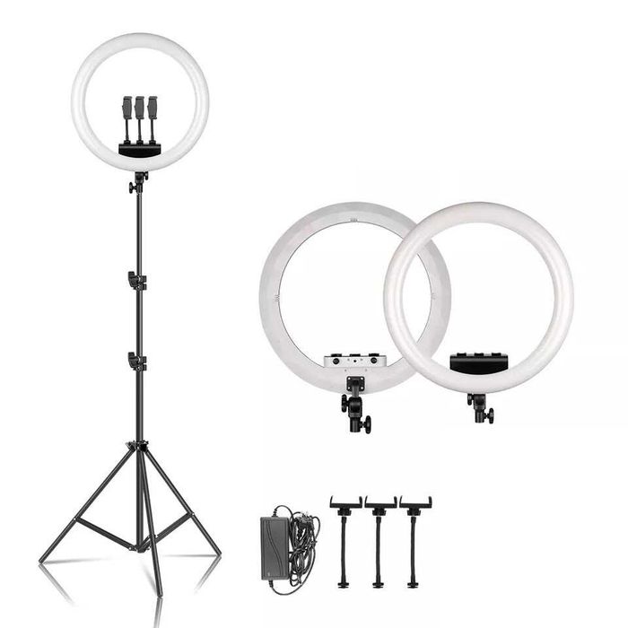 LED ринг лампа 18 инча с трипод, 210см, Диаметър 45см.
