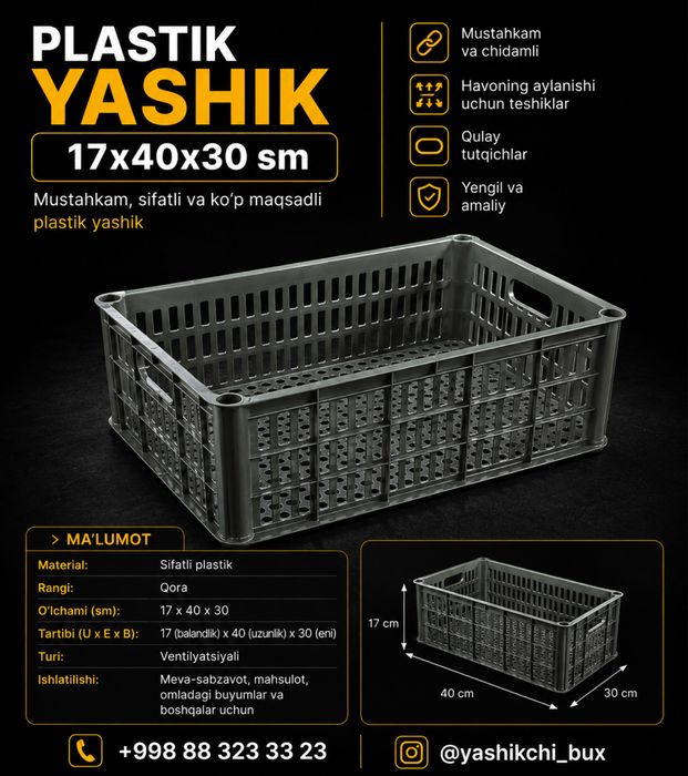 Plastik yashiklar bor