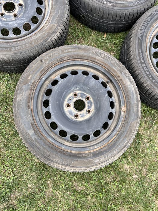 Anvelope  205/55/16 Hankook cu jante de tabla 5x112