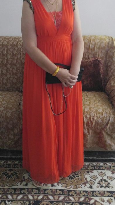 Платье яркое длинное с разрезами ,48-52 размер