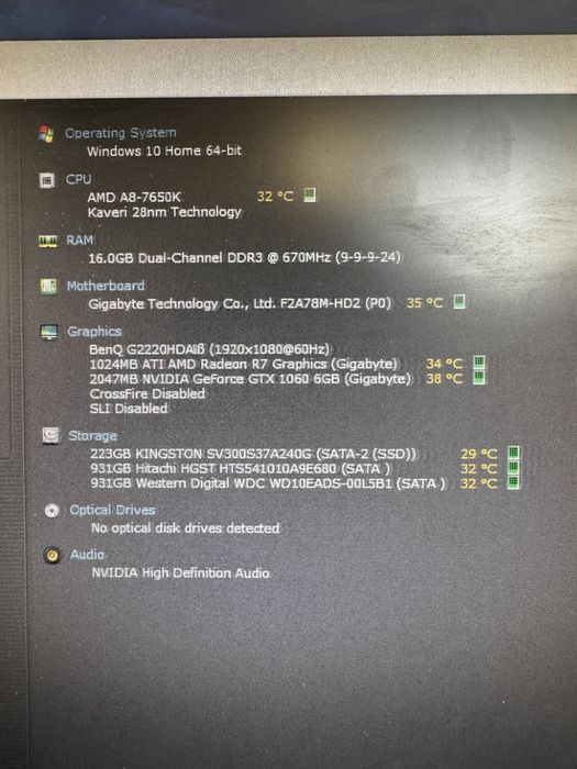 PC Gaming AMD A8-7650K, nVIDIA GTX 1060 6GB | 16 GB RAM | Benq | Razer