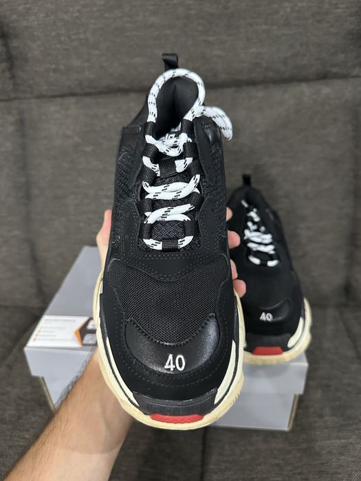 Balenciaga Triple S Black White Red