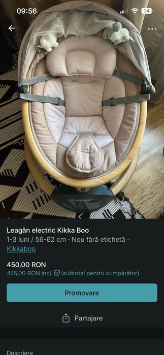 Leagăn electric Kikka Boo