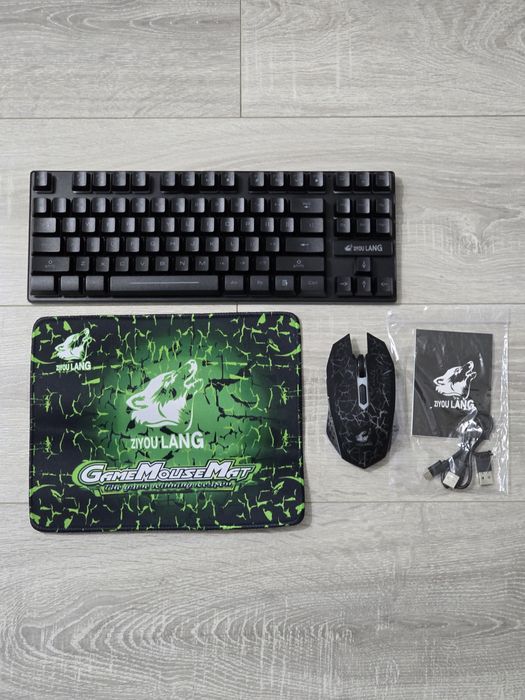 Set Gaming Wireless ZIYOULANG T87 – Tastatură + Mouse + Mousepad (QWERTY, RGB)