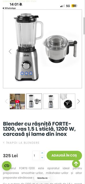 Blender Biovita - aproape nou - jumatate de pret