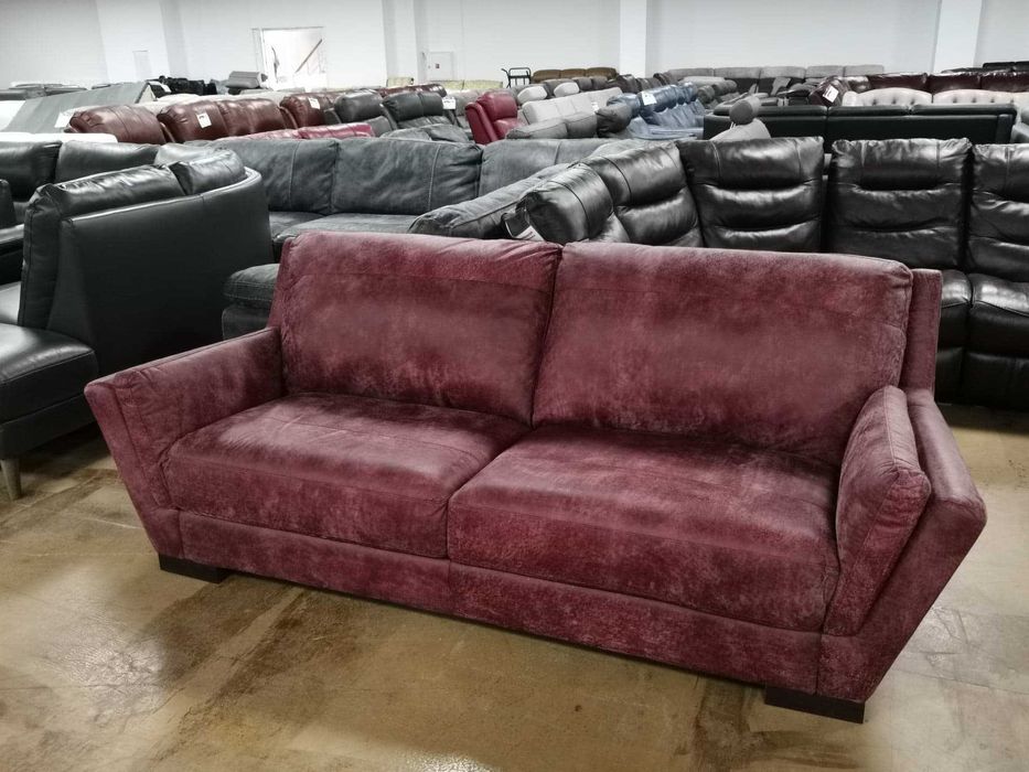 Червен кожен диван тройка - 100 % ест. кожа телешки бокс