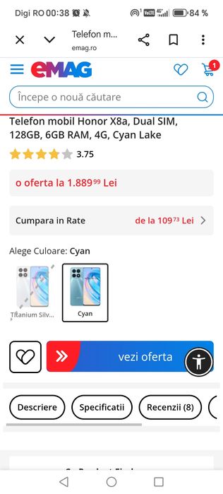 Vând telefon Honor X8A