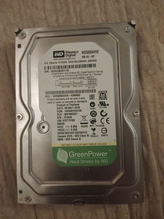Жёсткий диск бу .500 GB