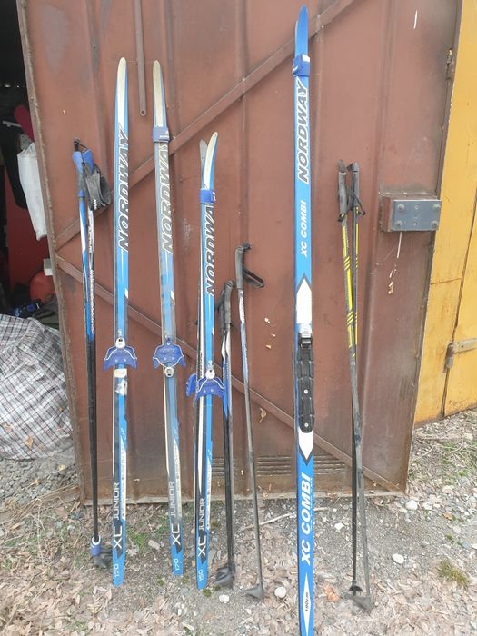 Коньки и лыжи разных размеров