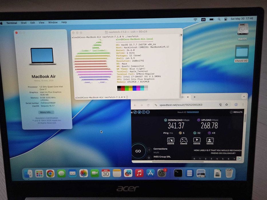 Laptop Acer Swift 3 SF313-52 i7 1065G7 Display 2K macOS