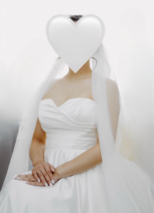 Свадебное платье ручной работы + фата в подарок