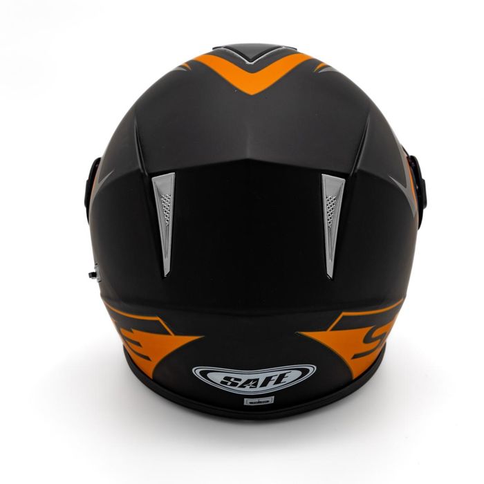 Каска №3409А за мотор SAFE модуларна с очила ORANGE