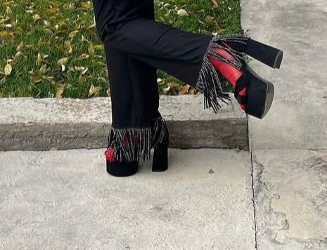 замшевые туфли на платформе