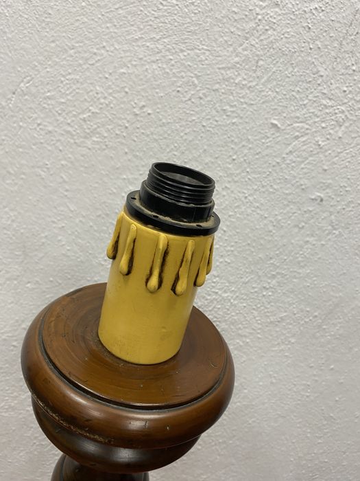 Стара френска лампа от дъб лампион