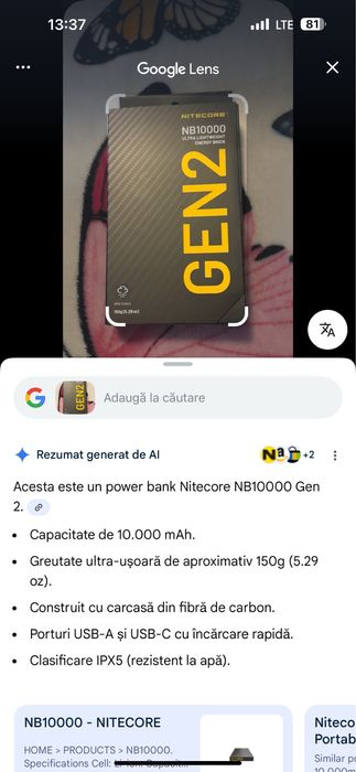 Baterie externa gen2 10000mah