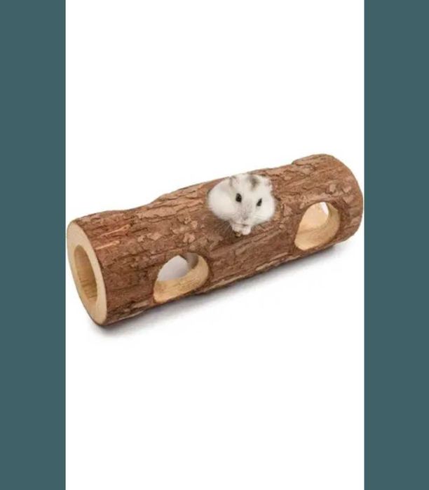 Hamsteri pitici +- Accesorii-Tunel mare si unul mic din lemn special