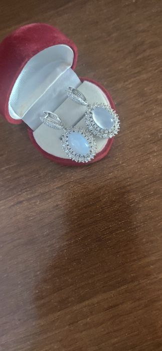 Серьги новые серебро с натуральным камнем