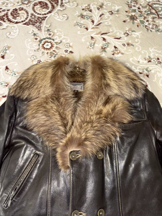 Мужской натуралный кожаный шуба