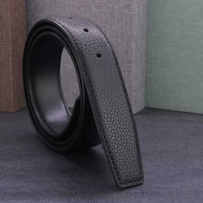 Колан от телешка кожа - Черен, Без катарама (120 см, 3.5 см широчина)