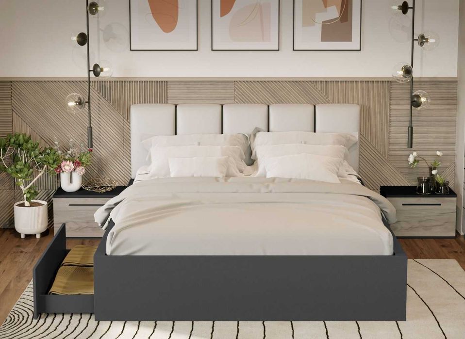 Set Dormitor Gri Noce C6 - Transport Gratuit in 4-10 zile