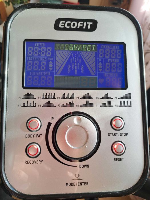 Bicicletă eliptică EcoFit – nefolosită, 12 programe, puls și calorii