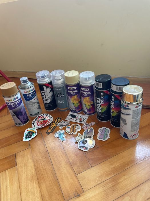 Спрей лак черен мат сребърен златен видове