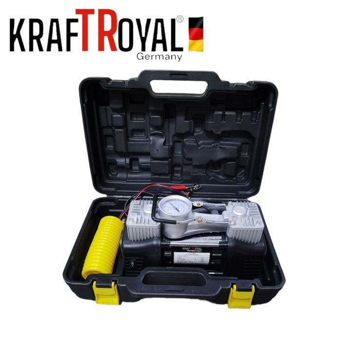 Компресор за Помпане на Гуми Двубутален Двуцилиндров с Инструменти