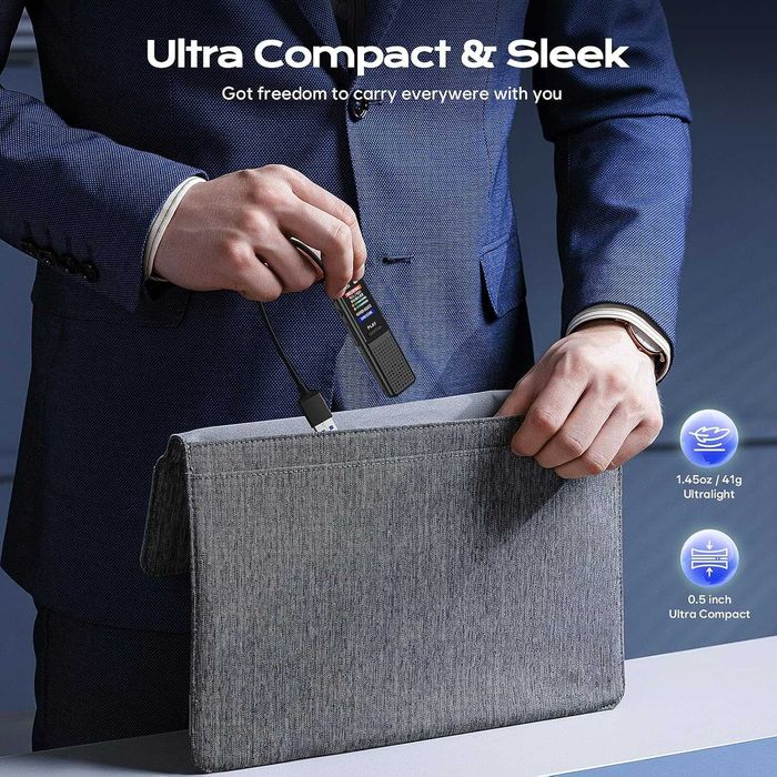 64GB диктофон с технология за намаляване на шума, с изкуствен интелект