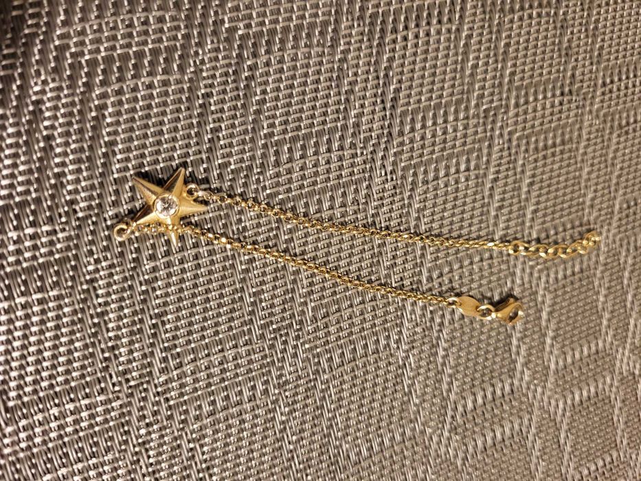 Bratara argint cu aur 18 k cu steluta si piatra