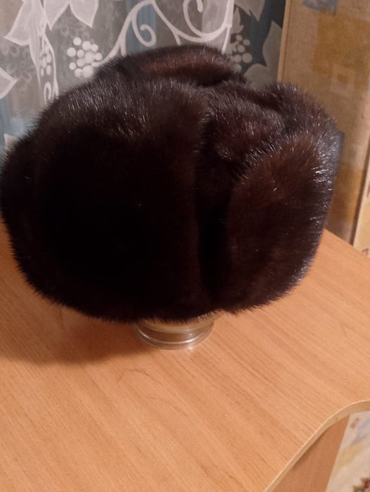 Норковая шапка-ушанка. Состояние новой