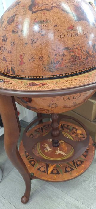 Нов - Голям Глобус Луксозен Мини Бар - Поставка за Бутилка  - Юбилей!