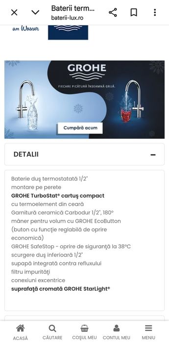 Baterie Grohe termostat 34143000