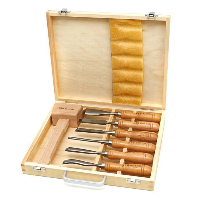 Set dalti pentru lemn cu ciocan 7 piese hbm