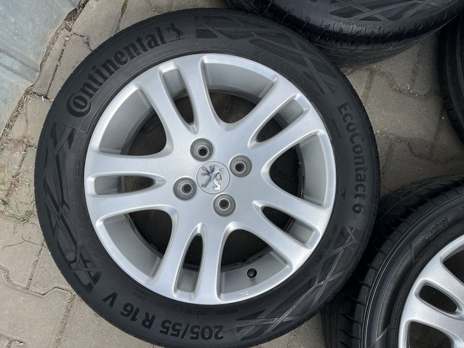 Jante aliaj 4x108mm, anvelope vara 205/55 R16 Peugeot 307 308 208 Partner