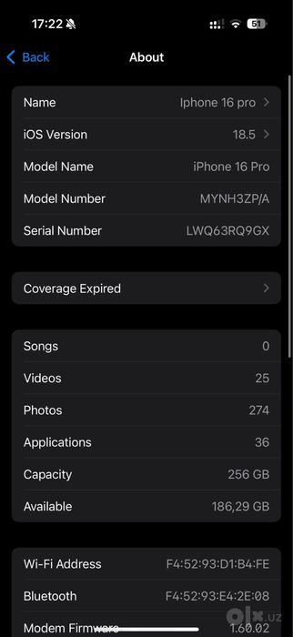 Iphone 16 pro 256gb