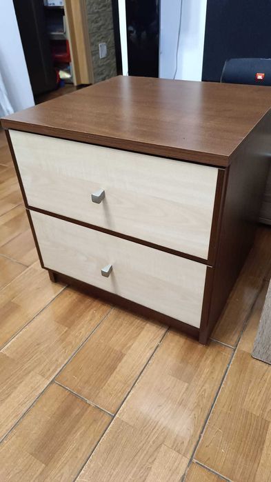 Set 2 noptierep in moderne, 45x45x45 cm, 2 sertare, stare bună
