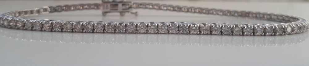 BRATARA TENIS DIAMANTE 2 Ct AUR ALB 14K Claritate SI1 culoare G Cert