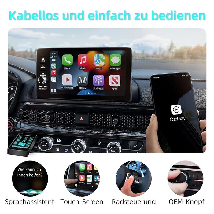 Безжичен CarPlay USB адаптер за iPhone и Apple CarPlay