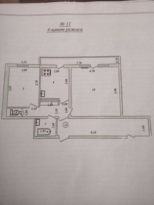 2 хонали квартира сотилади Чилонзор Алгоритм 60м2