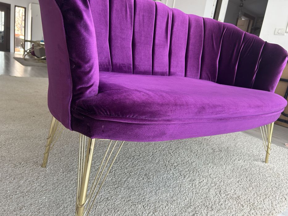 Canapea catifea mov 2 persoane