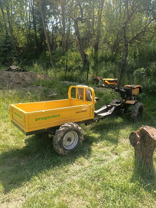 Motocultor cu tractiune 4x4 Progarden Campo 1273 Alpine, 12CP, diesel, pornire electrica, remorca ProGARDEN Campo RMT500T, cu tractiune, roti agricol