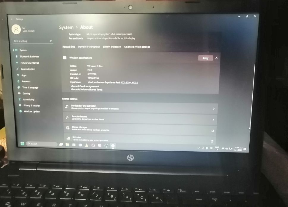 HP 15-bs1xx  Intel Core i5 8250