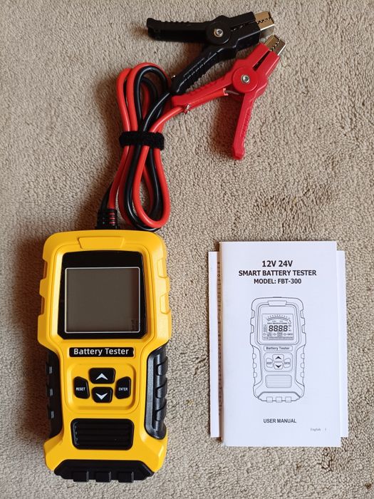 Foxsur FBT-300 - Tester / Analizor Baterie Auto 12 V / 24 V, rating 100-2000 CCA, capacitate 2-220 Ah - NOU / SIGILAT