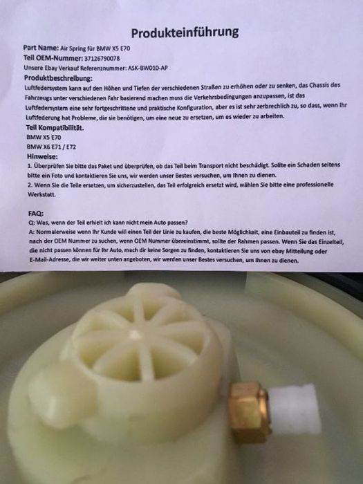 Perna aer fata stanga BMW F11, PRODUSE NOI. GARANTIE 1 AN